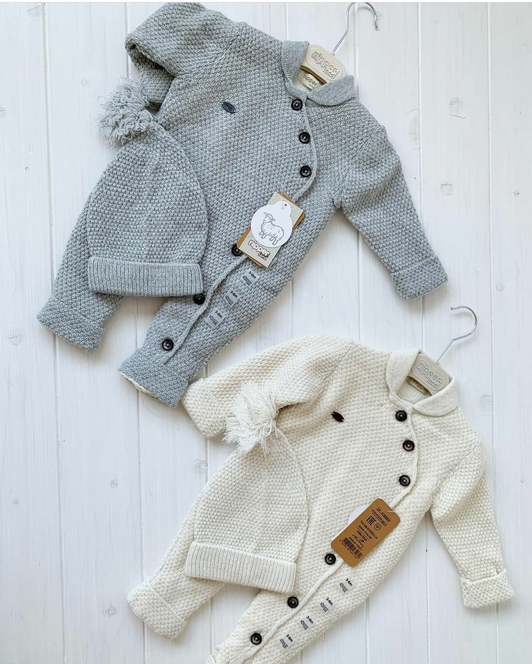 Nipperland Baby Mädchen und Jungen Strickoverall mit Mütze-6513