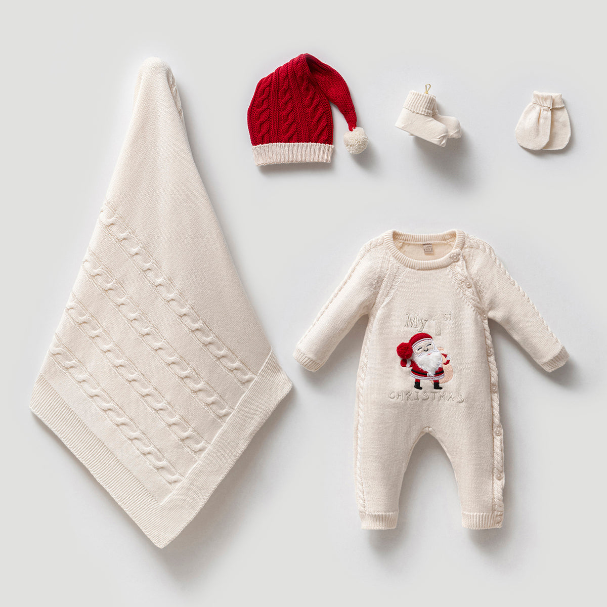 Nipperland Weihnachtsset 5-tlg. Unisex 0-3 Monate 100%Baumwolle -8254