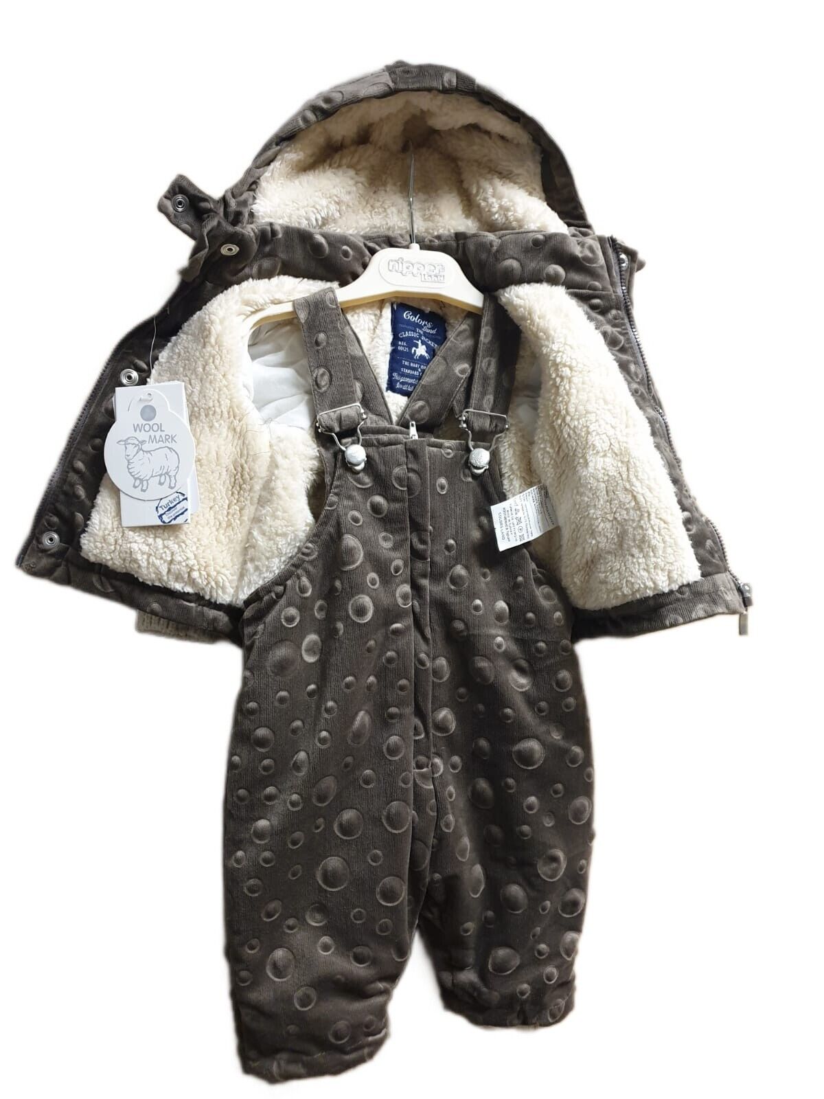 Wool Blend Baby Boys Girls Winter Overall Romper Jumpsuit Hood