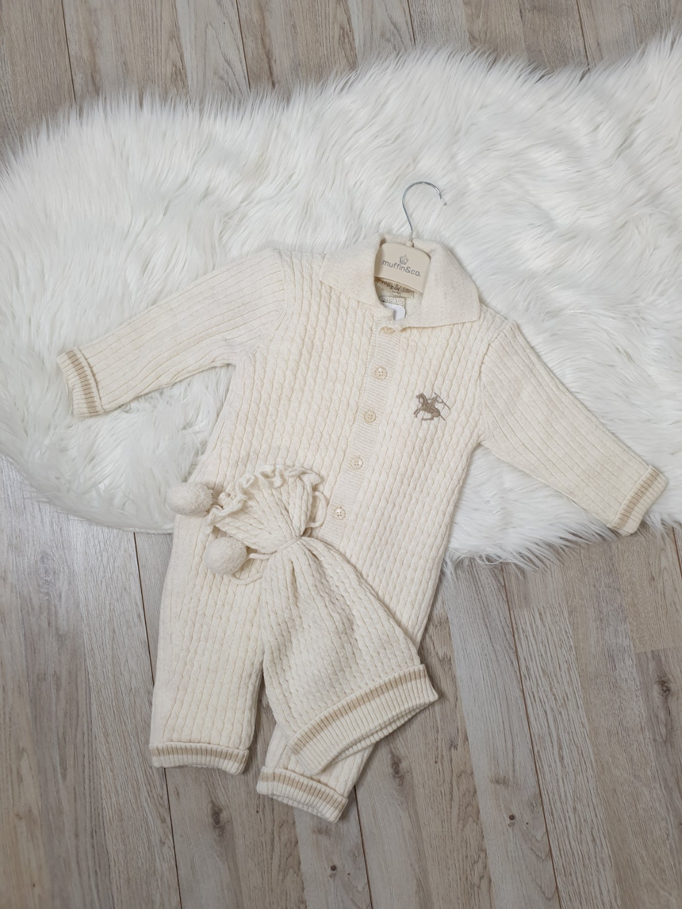 Muffinandco- Baby Strick-Overall mit Mütze-6215