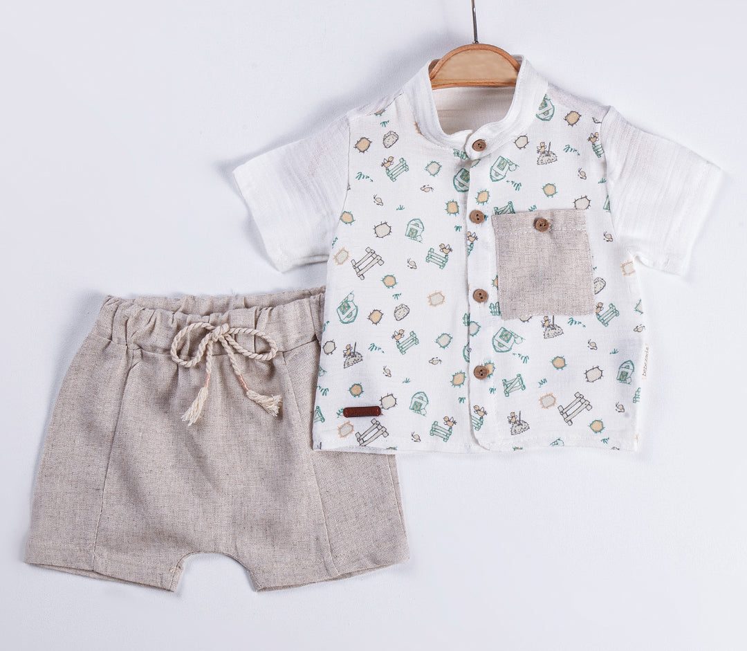 Leisure Muslin Set 2pcs. "Farm" 100% Cotton - 623