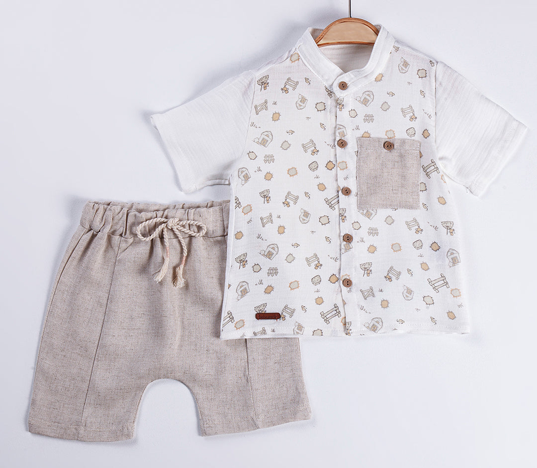 Leisure Muslin Set 2pcs. "Farm" 100% Cotton - 623