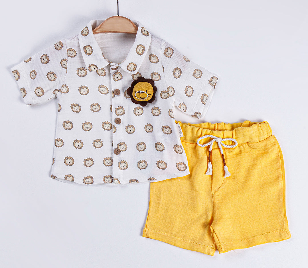 Baby Boys 100% Cotton Leisure Muslin Set 2pcs. "Lion" -625