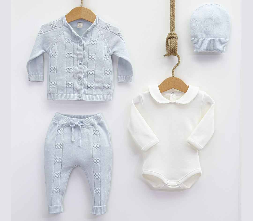 Nipperland 4 pieces. Set made of pure organic cotton in different colors -7057