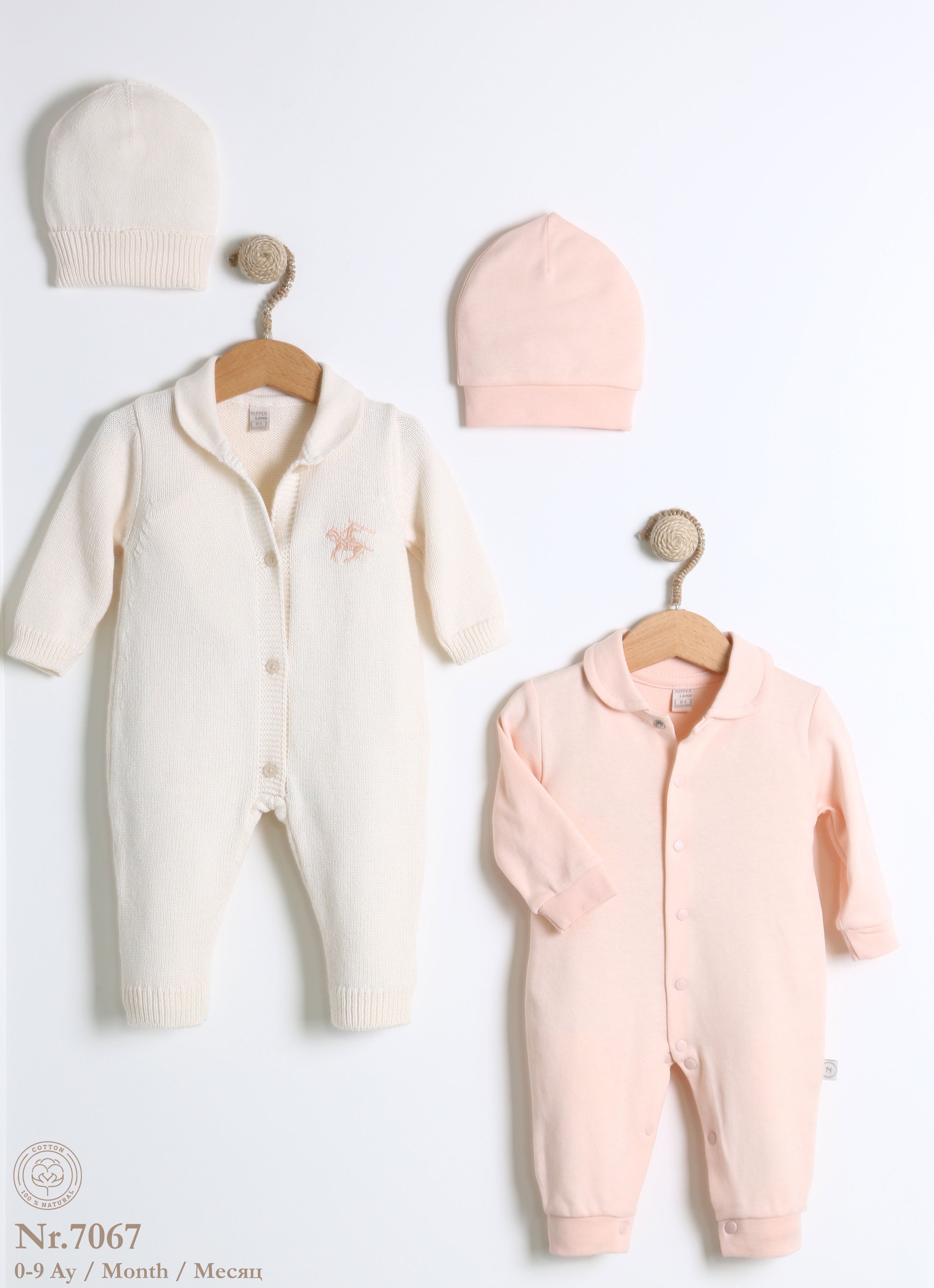 4 pièces Ensemble en pur coton biologique pour garçon ou fille - 7067