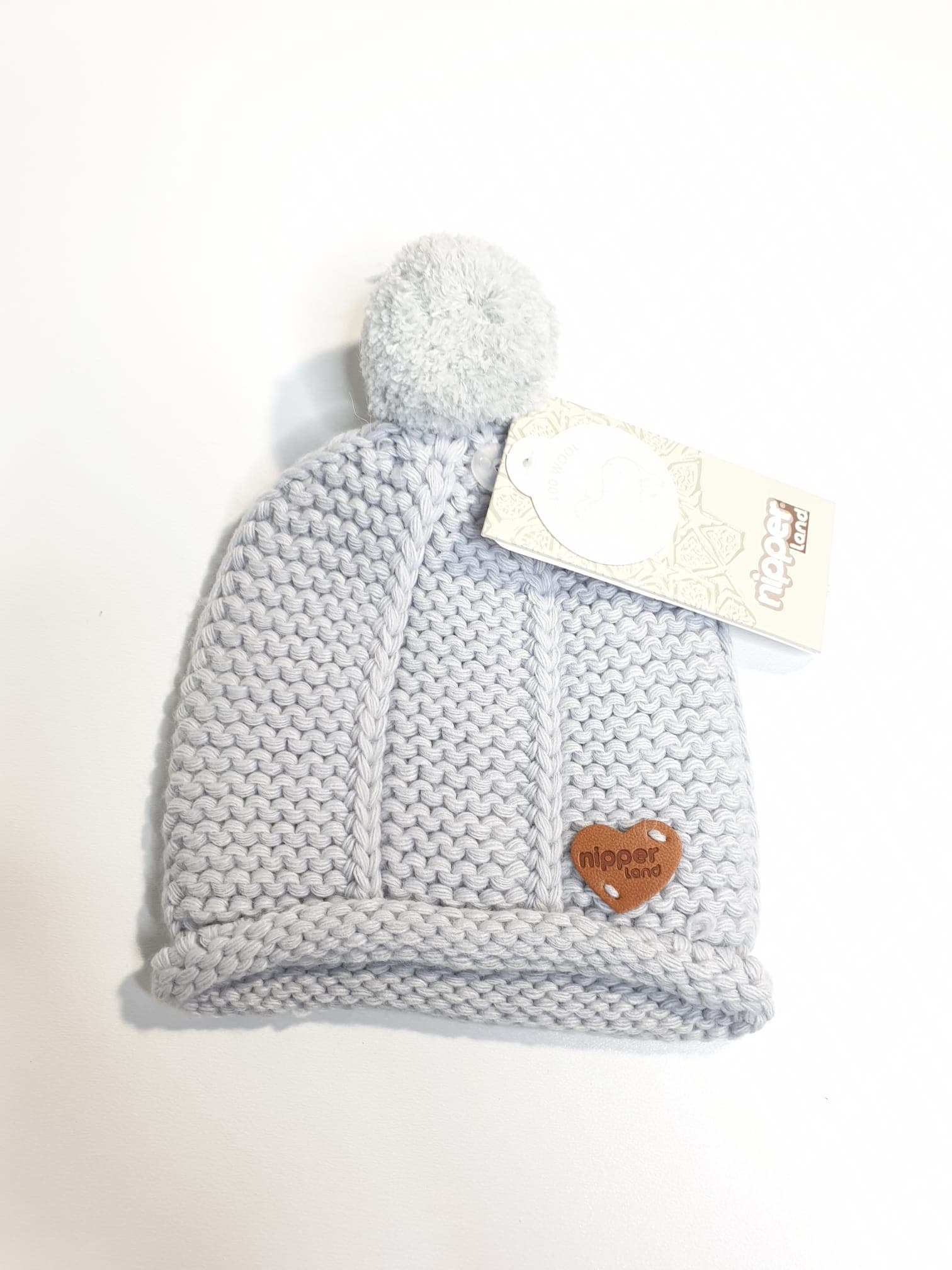 Nipper mütze mit Pom Pom -6709-Grau muffinandco.