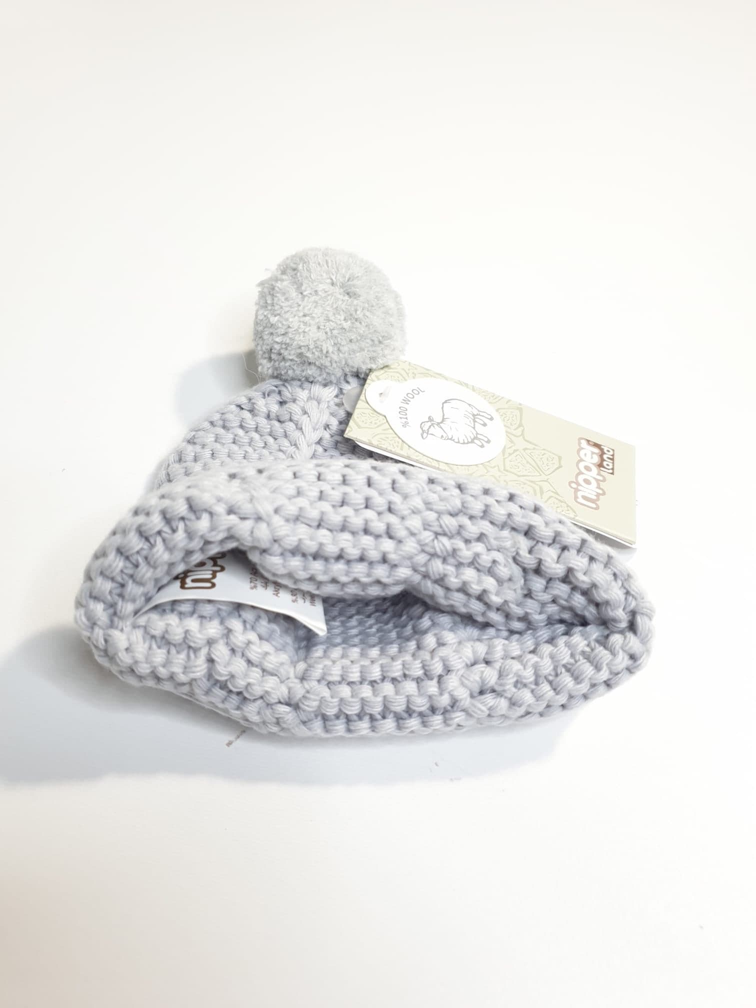 Nipper mütze mit Pom Pom -6709-Grau muffinandco.