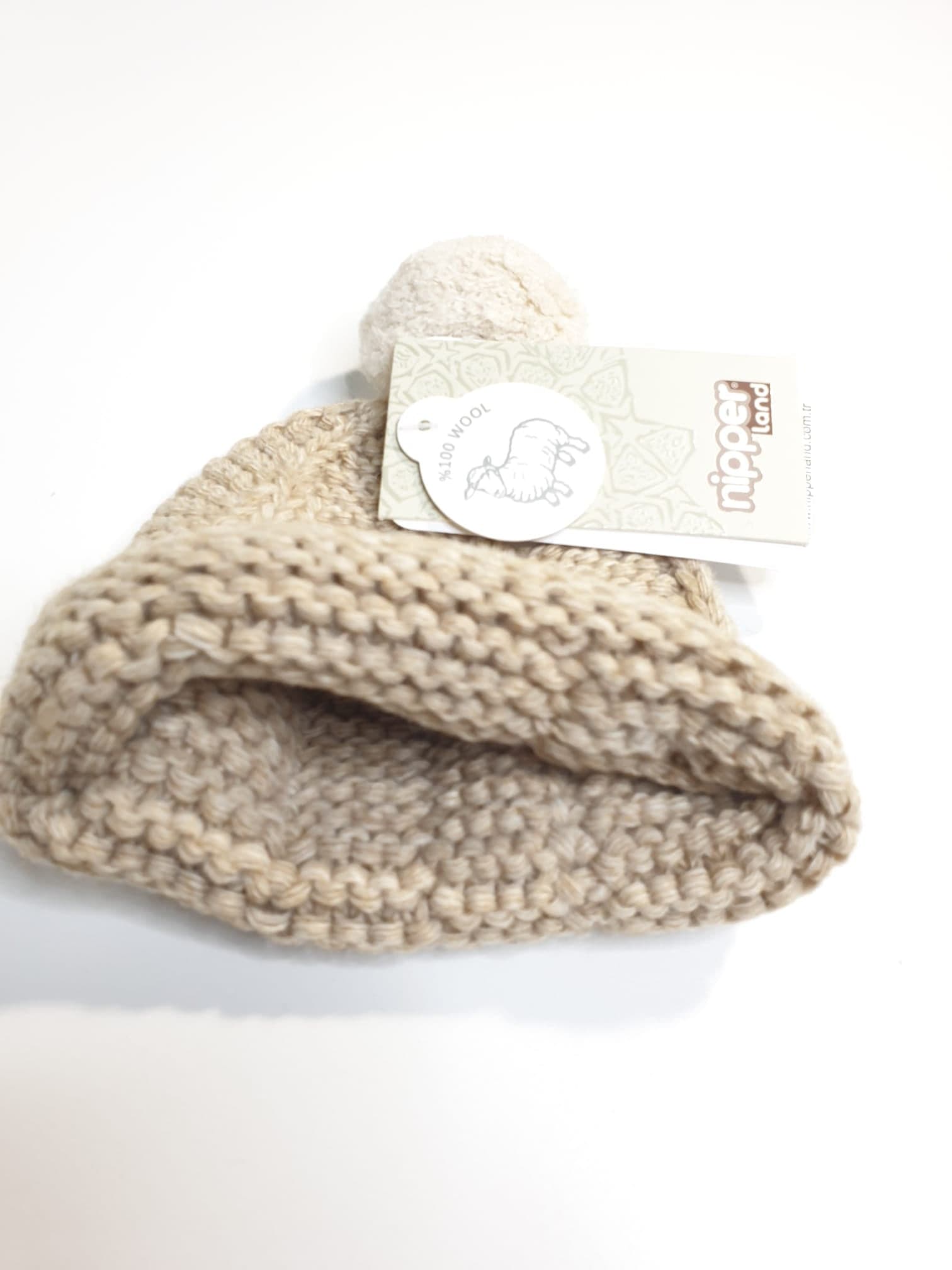 Nipper mütze mit Pom Pom-6709-Beige muffinandco.